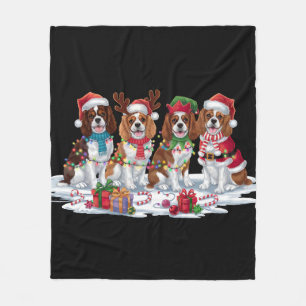 Cobertor De Velo Cavalier Spaniel Santa que chifre o Natal