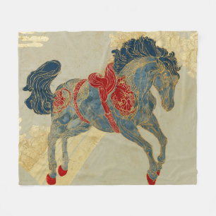 Cobertor De Velo Cavalo Azul Real Ornamentado