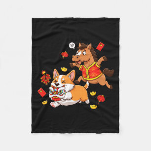 Cobertor De Velo Cavalo Chinês Corgi Divertido Infantil Masculino F