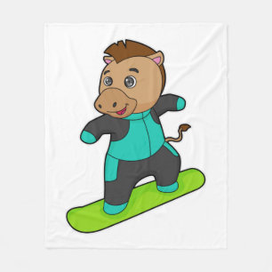 Cobertor De Velo Cavalo como Snowboarder com Snowboard
