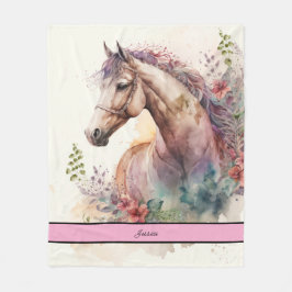 Cobertor De Velo Cavalo de Aquarela Elegante