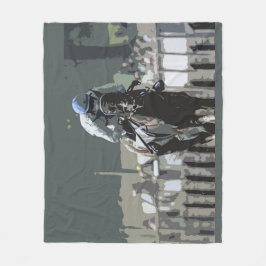 Cobertor De Velo Cavalo De Corrida Com Jóquei Em Branco