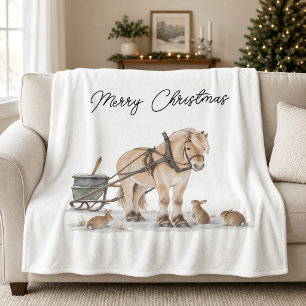 Cobertor De Velo Cavalo de Natal Animais Inverno
