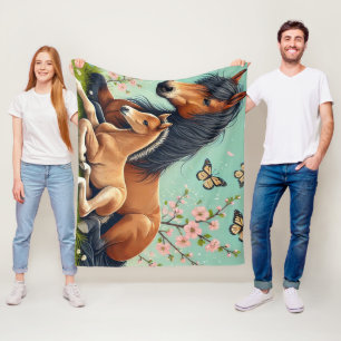 Cobertor De Velo Cavalo e Galha Descansados em Primavera