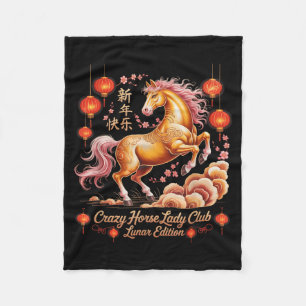 Cobertor De Velo Cavalo Louco Doida Clube Senhora Lunar Cute Ano De