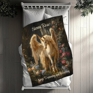 Cobertor De Velo Cavalo Marcado Vintage Renascença Dourada Unicórni