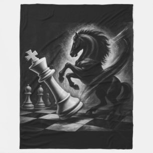 Cobertor De Velo Cavalo Negro Dramático vs. Rei - Trabalho de arte 