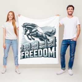 Cobertor De Velo Cavalo saltando sobre o muro da liberdade, símbolo