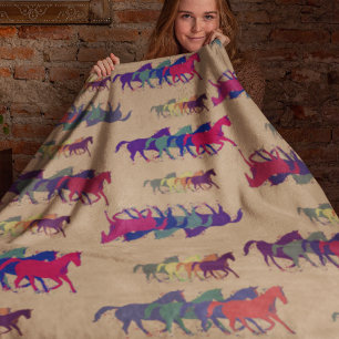 Cobertor De Velo Cavalos Brownish