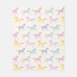 Cobertor De Velo Cavalos de Pastel Cachorro no Flanco-Creme
