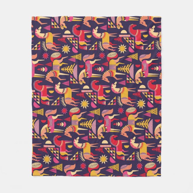 Cobertor De Velo Cavalos escandinavos: Design decorativa sem costur (Frente)