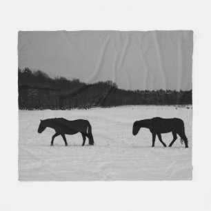 Cobertor De Velo Cavalos na neve