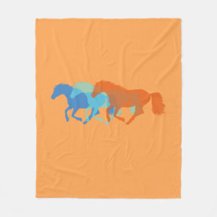 Cobertor De Velo Cavalos Que Correm O Folheto De Folha