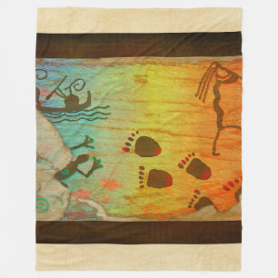 Cobertor De Velo Cave Alojada Nativa Americana Fleece Blanket