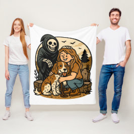 Cobertor De Velo Ceifeiro Sinistro Assustador com Arte de Menina e 