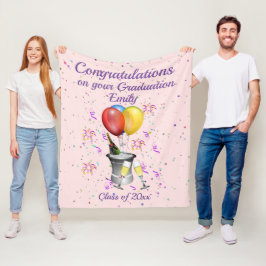 Cobertor De Velo Celebração de Graduação na moda cor-de-rosa