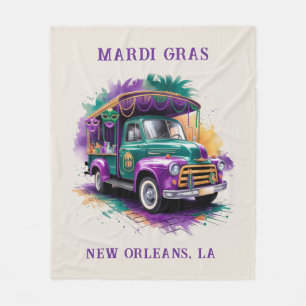 Cobertor De Velo Celebração de Vintage Truck Mardi Gras