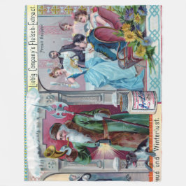 Cobertor De Velo Celebração do Ano Novo Vintage: Publicidade em Gra