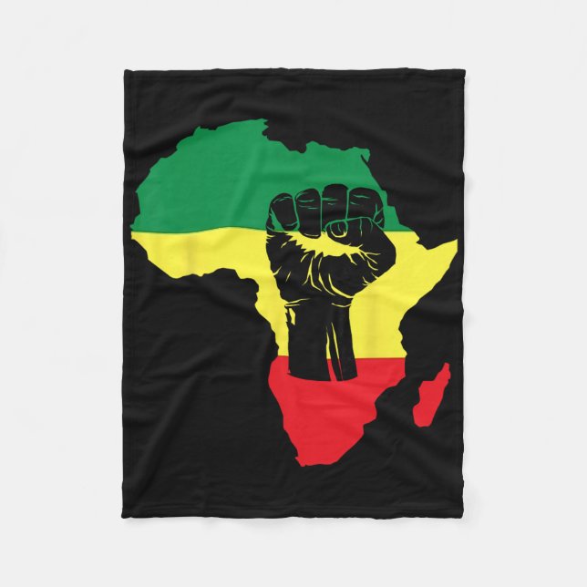 Cobertor De Velo Celebração do Mês da História Negra Mapa Africano  (Frente)