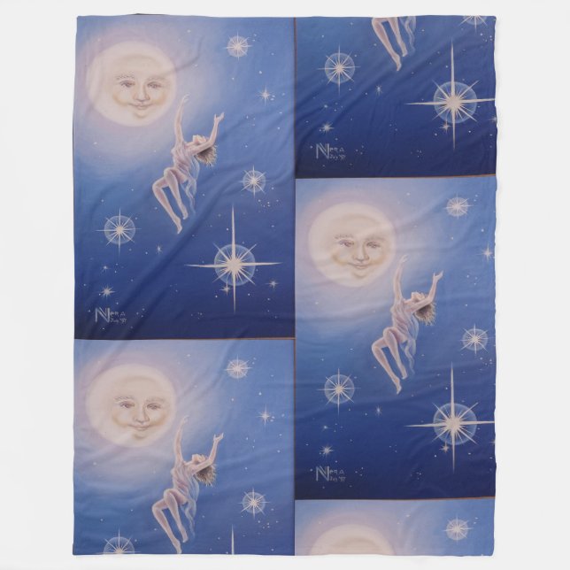 Cobertor De Velo Celestial Dreamland Moon Blanket (Frente)