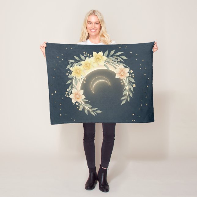 Cobertor De Velo Celestial Moon & Daffodil Baby Fleece Blanket (In Situ)