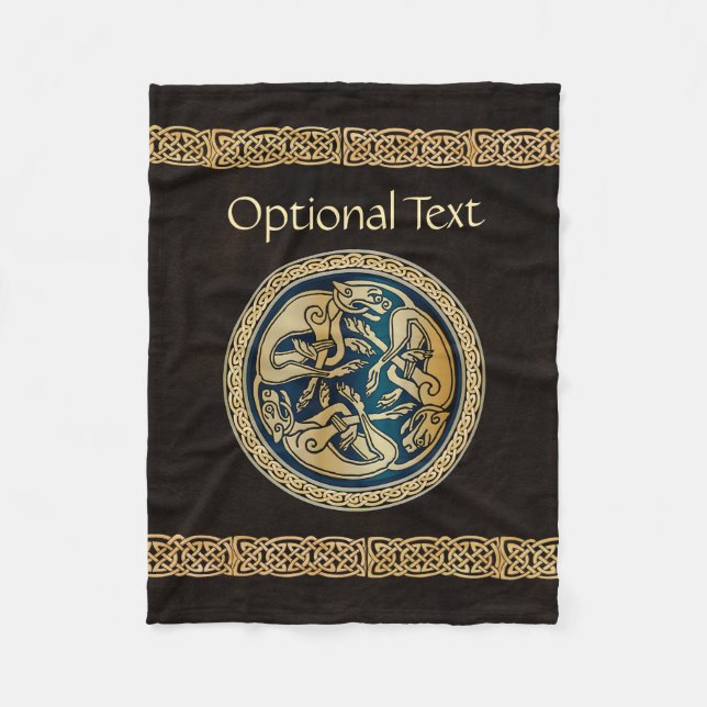 Cobertor De Velo Celtic Wolf Knotwork Triad (Frente)