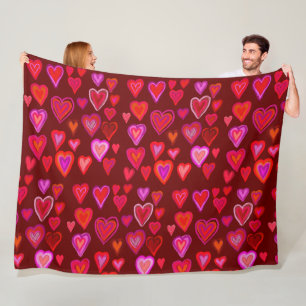 Cobertor De Velo Cem corações Fleece Blanket