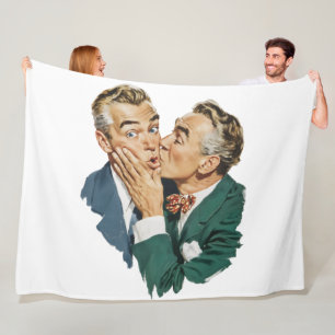 Cobertor De Velo Cena de Beijo Surpresa com Humor Antigo