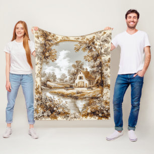 Cobertor De Velo Cena de Campo Toile Vitoriana Antiga