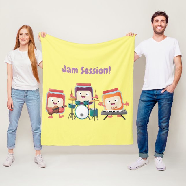 Cobertor De Velo Cena de jam session fofa de desenho animado humor  (In Situ)
