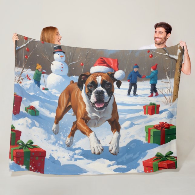 Cobertor De Velo Cena de Natal com Neve com Boxer (In Situ)
