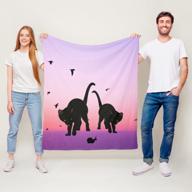 Cobertor De Velo Cena de Praia de Gatos Curiosos (In Situ)