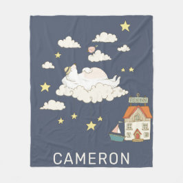 Cobertor De Velo Cena Personalizada de Ilustração de Urso e Aves