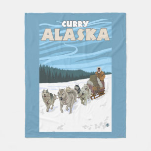Cobertor De Velo Cena Sledding do cão - caril, Alaska