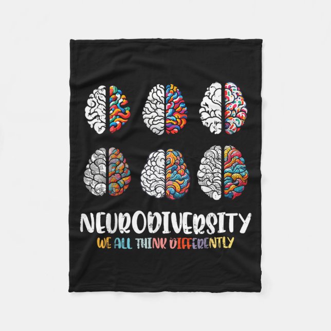 Cobertor De Velo Cérebro autismo neurodiversidade asd conscientizaç (Frente)