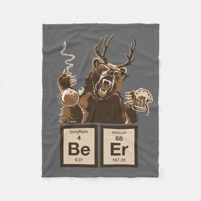 Cobertor De Velo Cerveja descoberta urso da química (Frente)