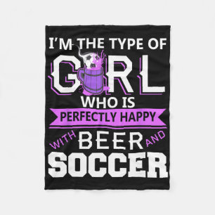 Cobertor De Velo Cerveja e Futebol Humor Feminino Diversão Fã Atitu