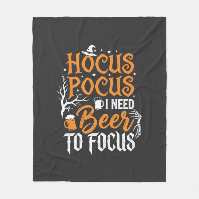 Cobertor De Velo Cerveja Hocus Pocus Design de Halloween_1 (Frente)