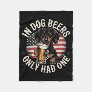 Cobertor De Velo Cervejas de cachorro dachshund bandeira americana