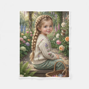 Cobertor De Velo Cesta De Flores De Menina Floresta Primavera Natur
