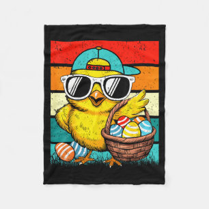 Cobertor De Velo Cesta de Ovos de Páscoa Retro com Pintinhos para C