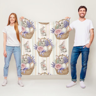 Cobertor De Velo Cesta Floral de Páscoa de Primavera Coelhinho Cott