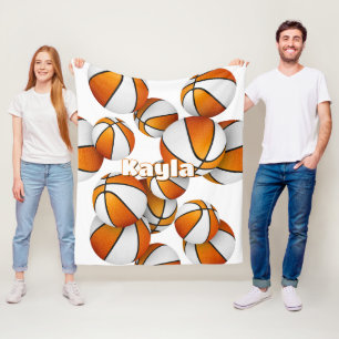 Cobertor De Velo cesto branco laranja esferas meninas sala de espor