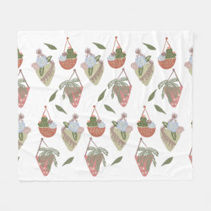 Cobertor De Velo Cestos Pendurados de Cactus Botânico Floral