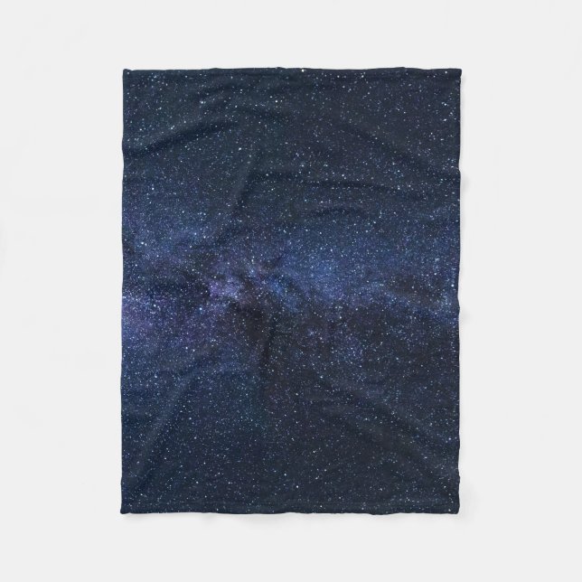 Cobertor De Velo Céu Noturno Estrelado Galáxia Espaço Cósmico Azul  (Frente)