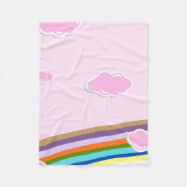 Cobertor De Velo céus de algodão doce rosa com arco-íris