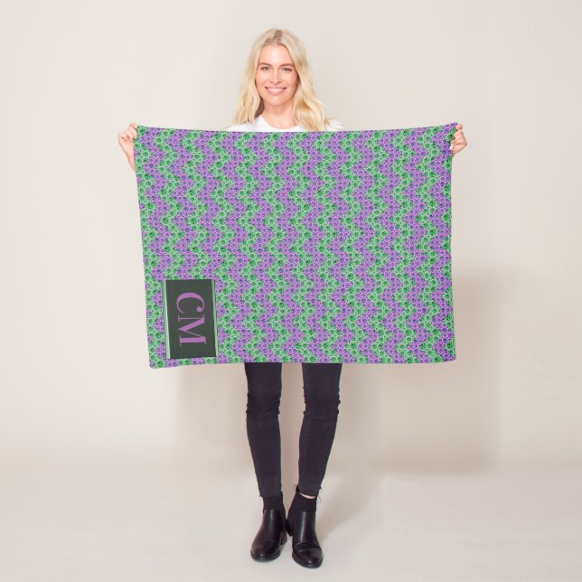 Cobertor De Velo Cevão-Lho Rosa E Verde Monograma (In Situ)