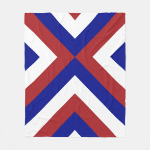 Cobertor De Velo Cevrons vermelho, branco e azul