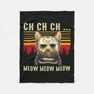 Cobertor De Velo Ch Ch Ch Meow Meow Meow Scary Sexta Feira Figurina