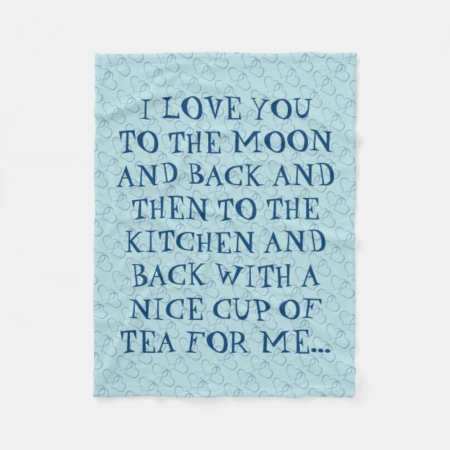 Cobertor De Velo Chá Engraçado Te Ama Ao Homem Da Cozinha (Frente)